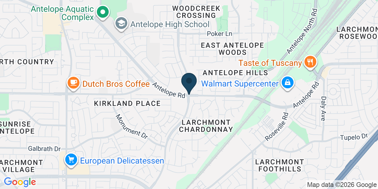 Map showing Antelope, Sacramento County, CA