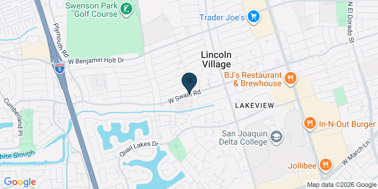 Map showing Lincoln Village, San Joaquin County, CA