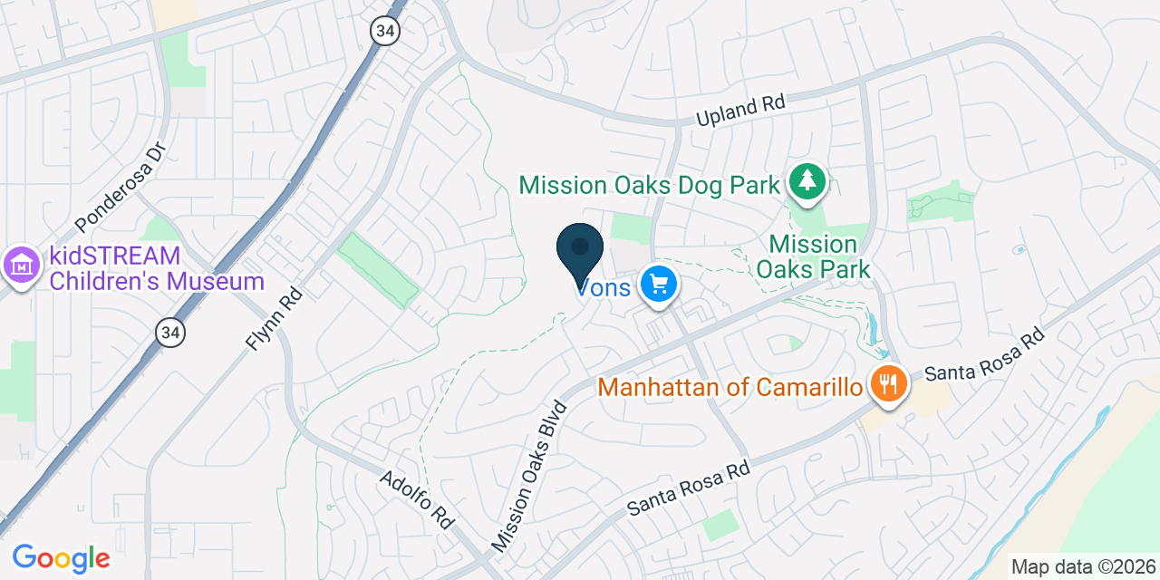Map showing Camarillo, Ventura County, CA