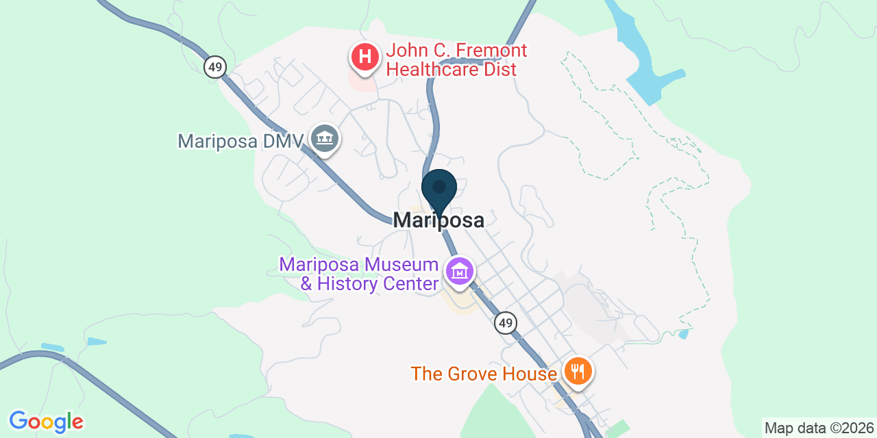 Map showing Mariposa, Mariposa County, CA
