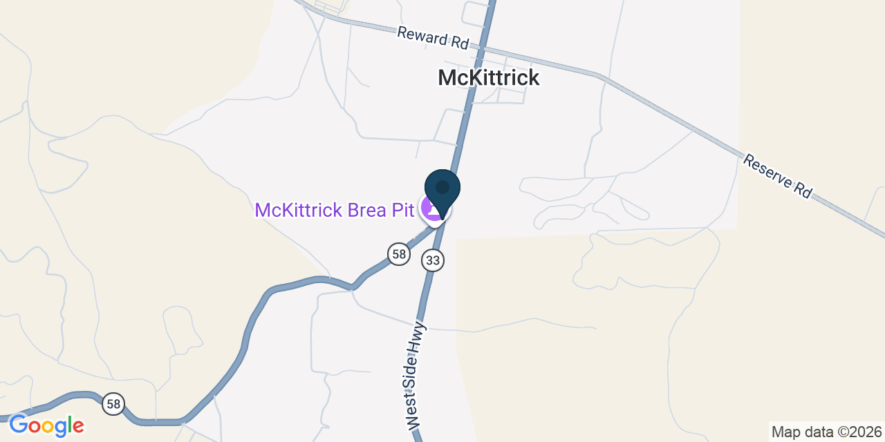 Map showing McKittrick, Kern County, CA