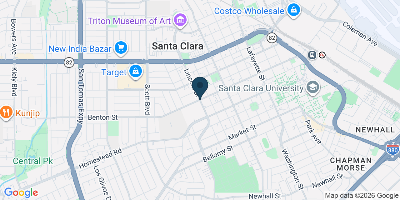 Map showing Santa Clara, Santa Clara County, CA