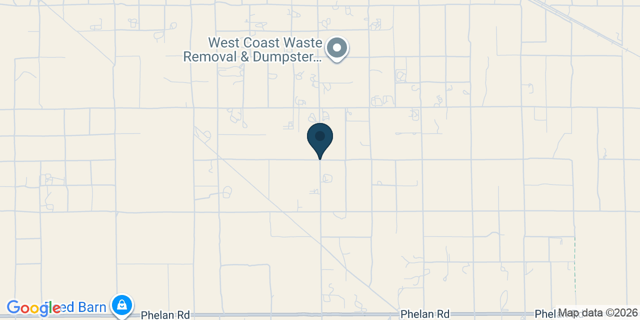 Map showing Phelan, San Bernardino County, CA