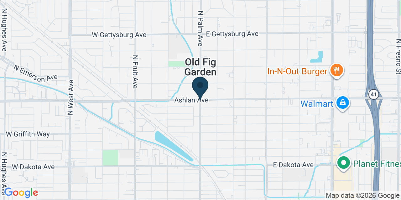 Map showing Old Fig Garden, Fresno County, CA