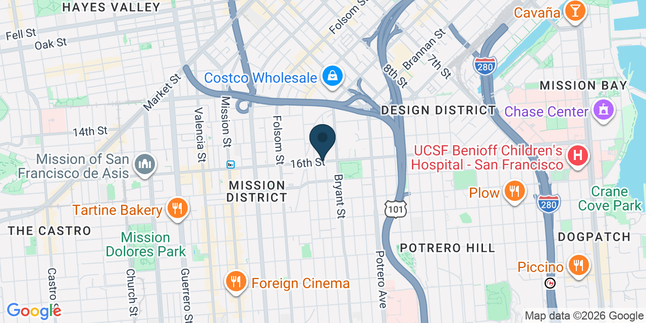 Map showing San Francisco, San Francisco County, CA