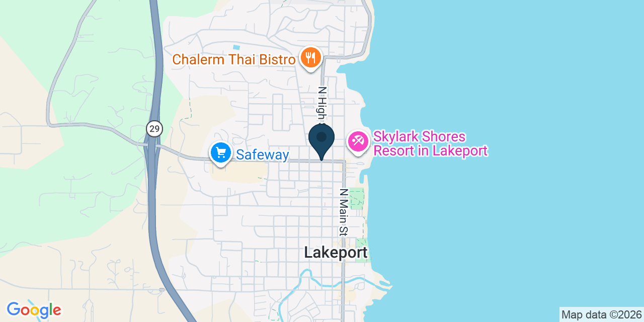 Map showing Lakeport, Lake County, CA