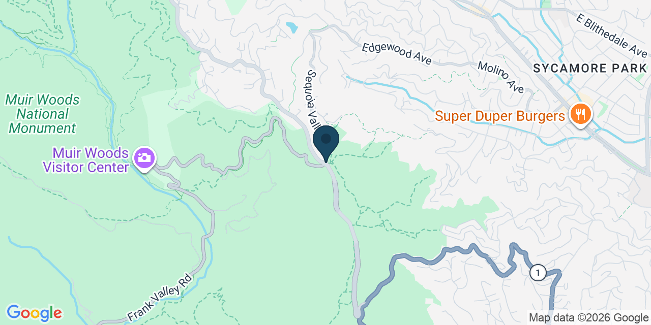 Map showing Tamalpais-Homestead Valley, Marin County, CA