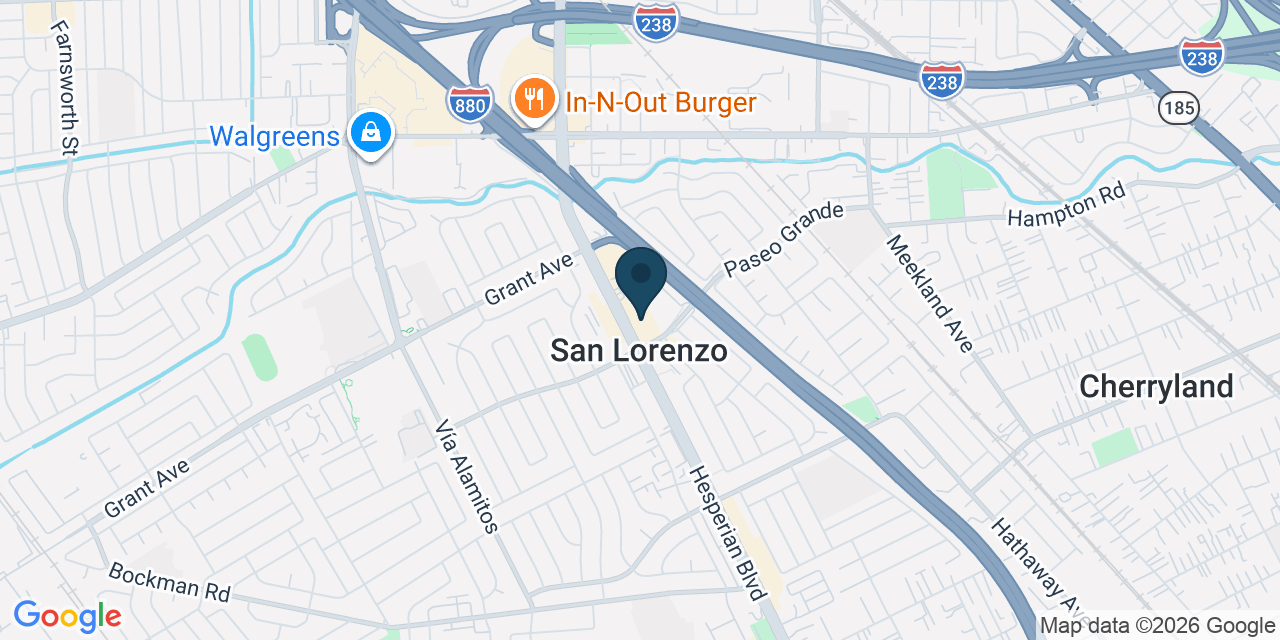 Map showing San Lorenzo, Alameda County, CA
