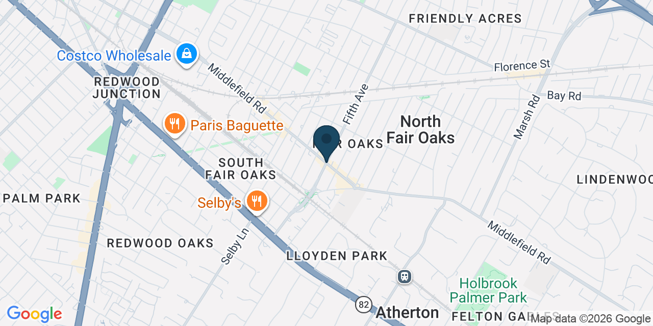 Map showing North Fair Oaks, San Mateo County, CA