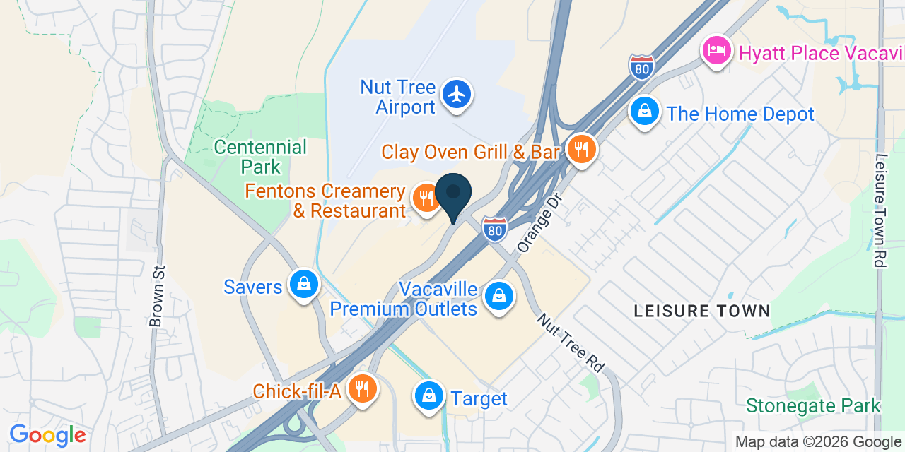 Map showing Vacaville, Solano County, CA