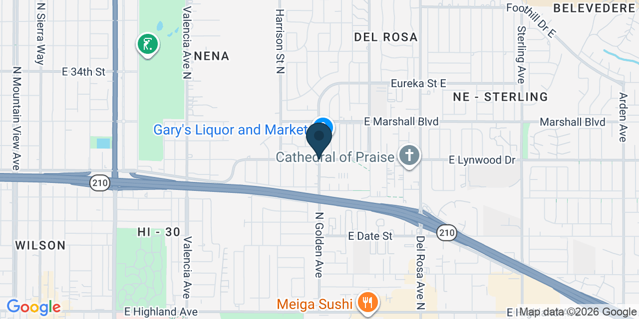 Map showing San Bernardino, San Bernardino County, CA