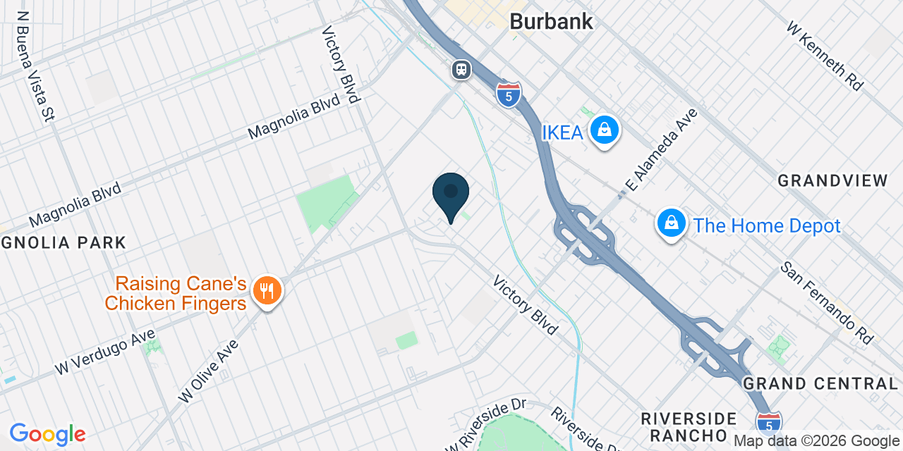 Map showing Burbank, Los Angeles County, CA