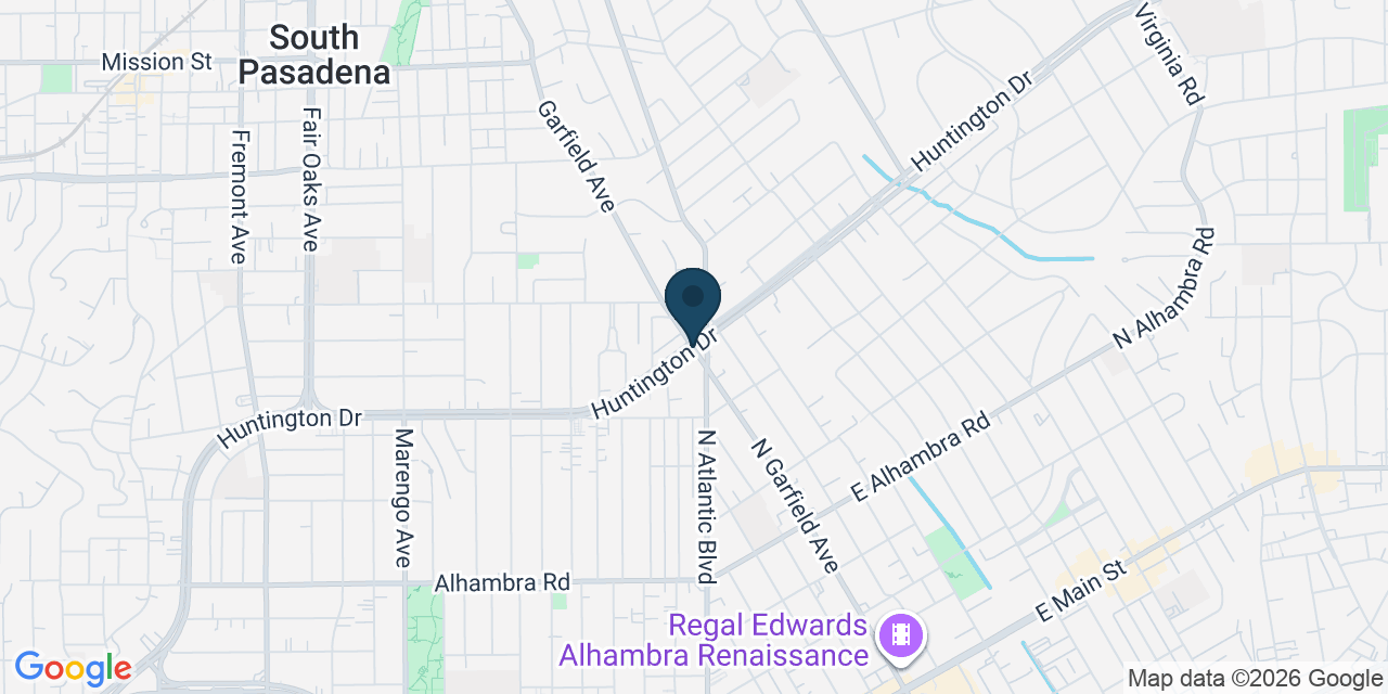 Map showing South Pasadena, Los Angeles County, CA