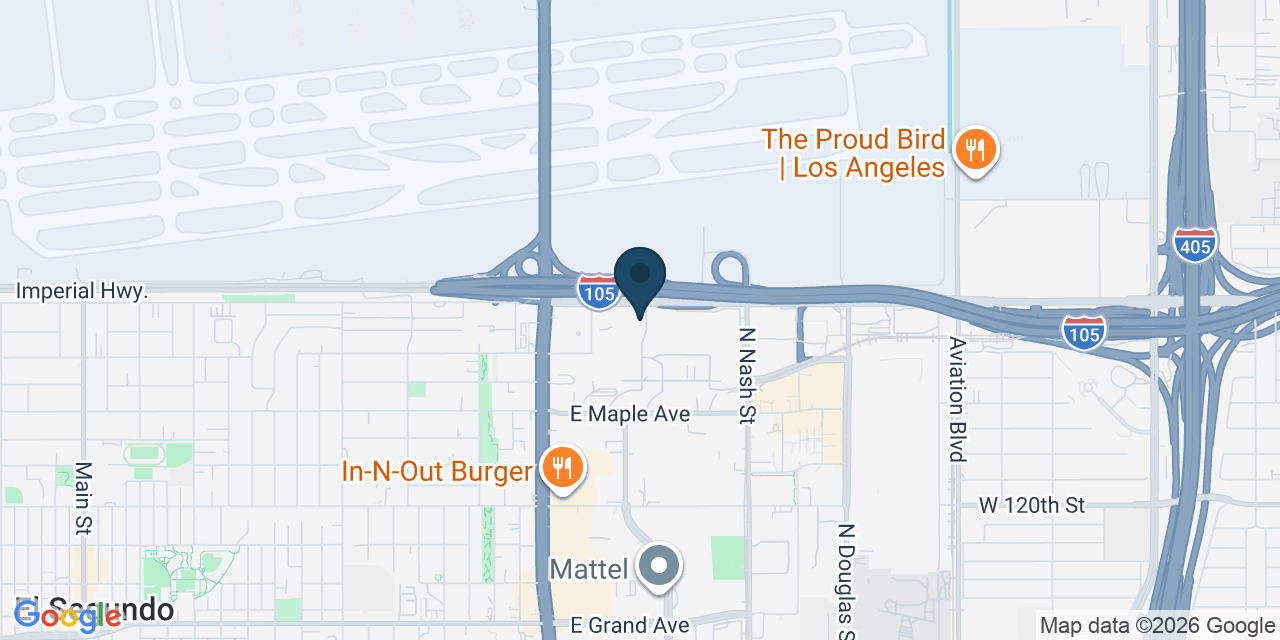 Map showing El Segundo, Los Angeles County, CA