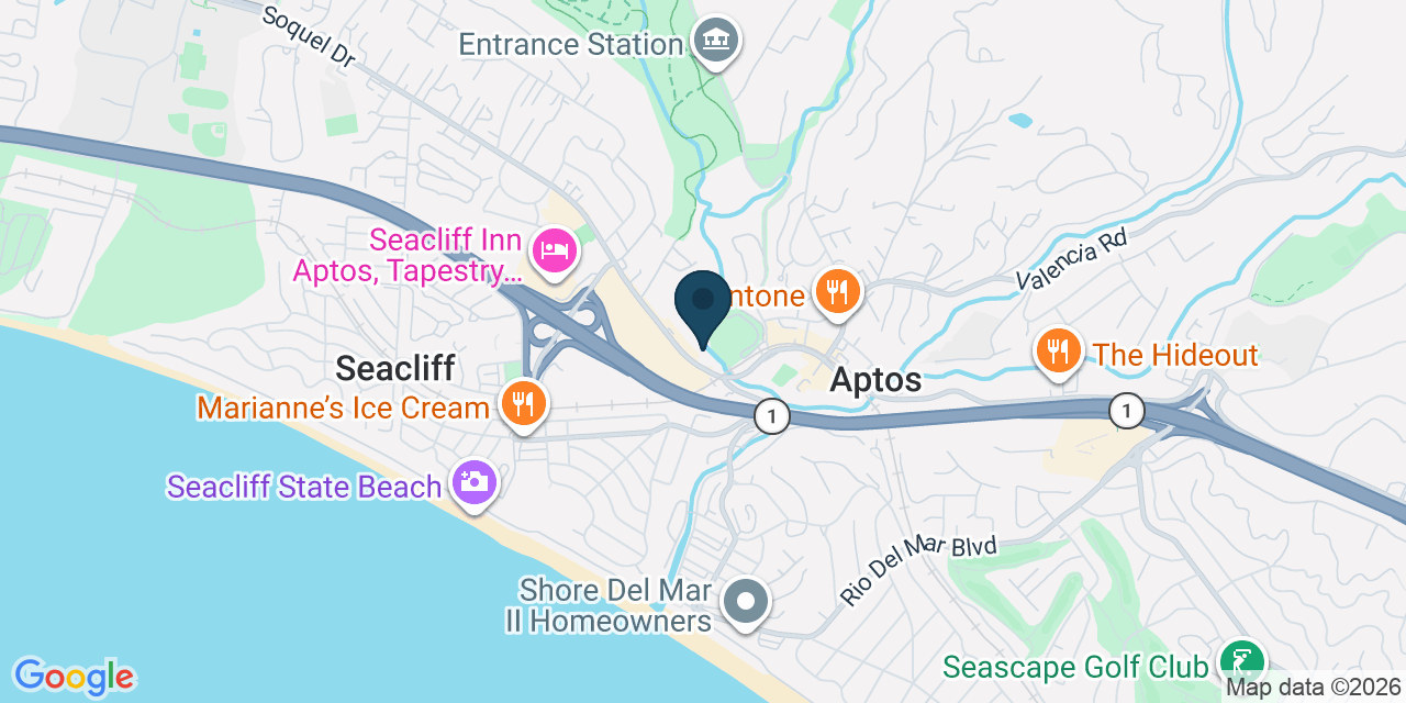 Map showing Aptos, Santa Cruz County, CA
