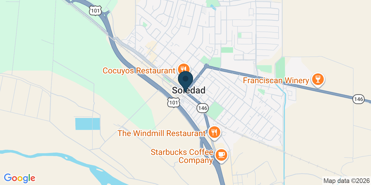 Map showing Soledad, Monterey County, CA