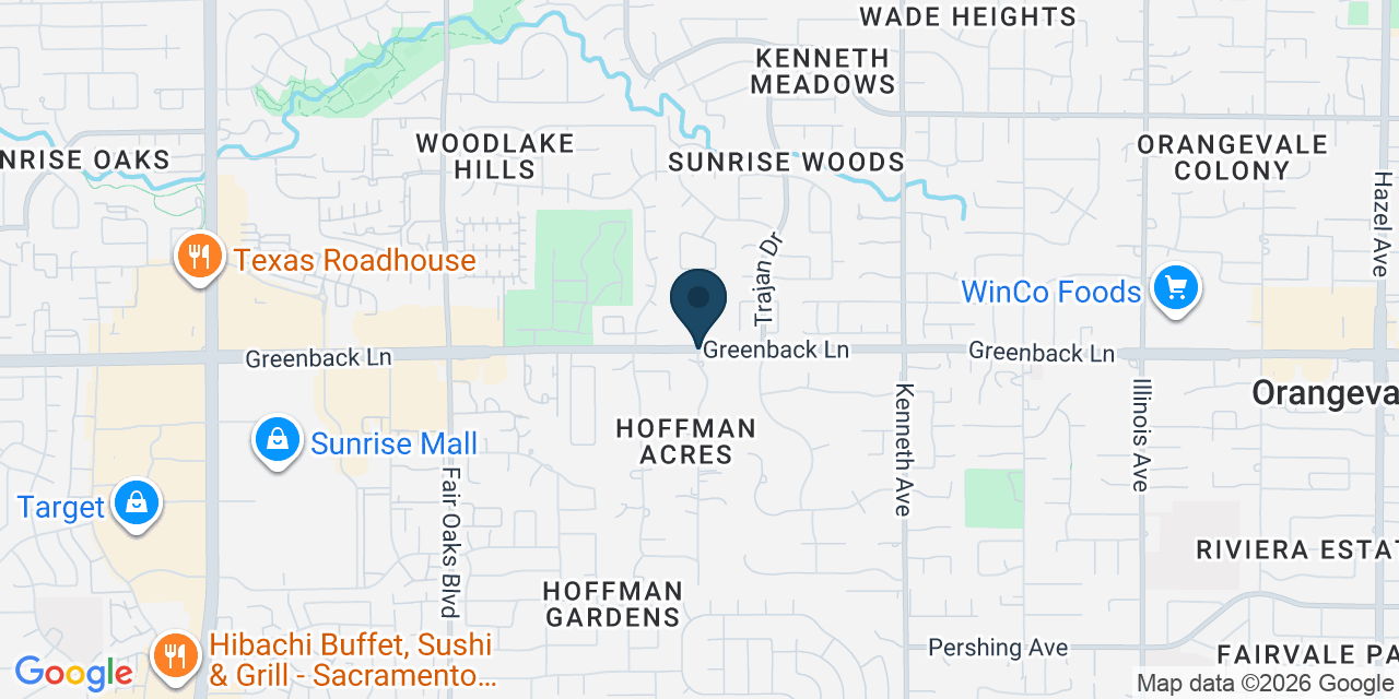 Map showing Orangevale, Sacramento County, CA