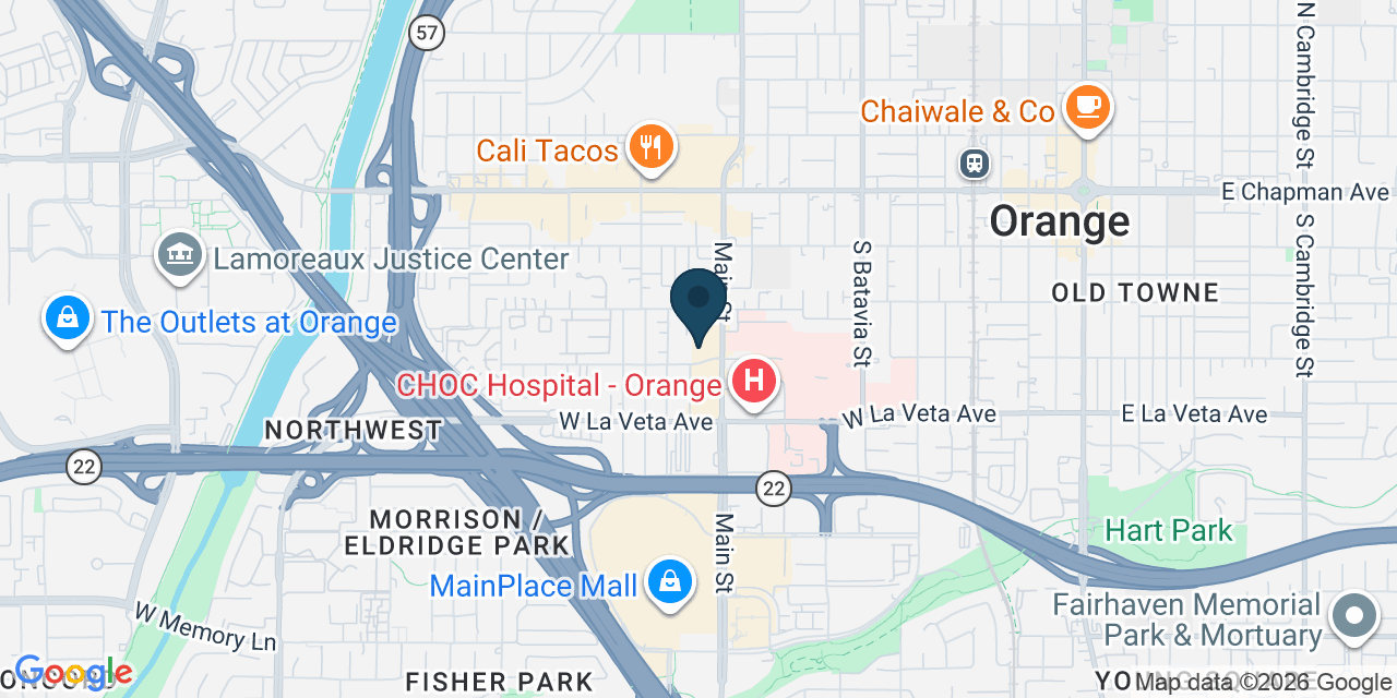 Map showing Orange, Orange County, CA