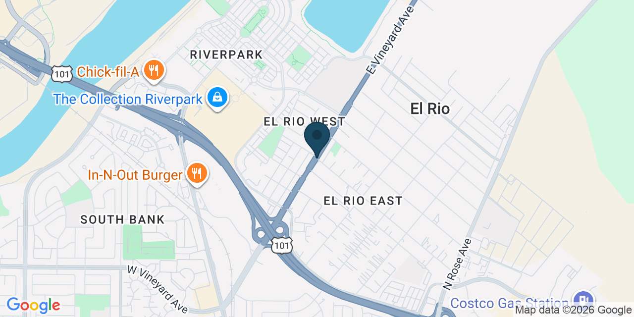 Map showing El Rio, Ventura County, CA