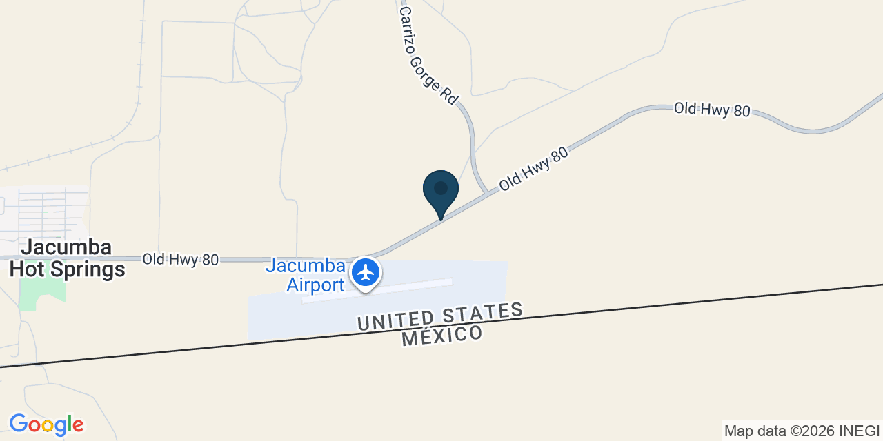 Map showing Jacumba Hot Springs, San Diego County, CA