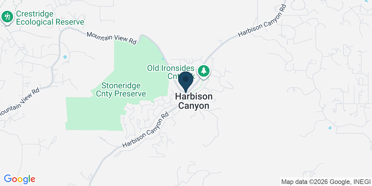 Map showing Harbison Canyon, San Diego County, CA