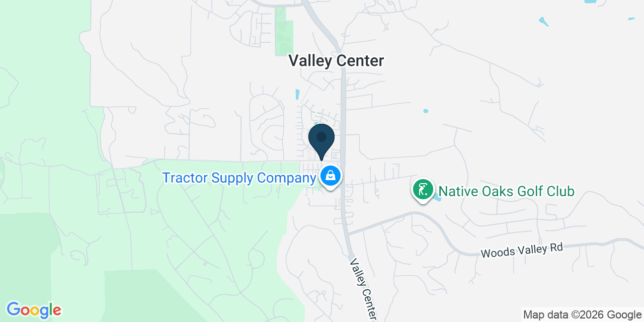 Map showing Valley Center, San Diego County, CA