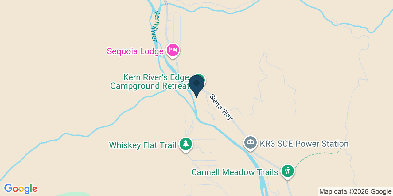 Map showing Kernville, Kern County, CA