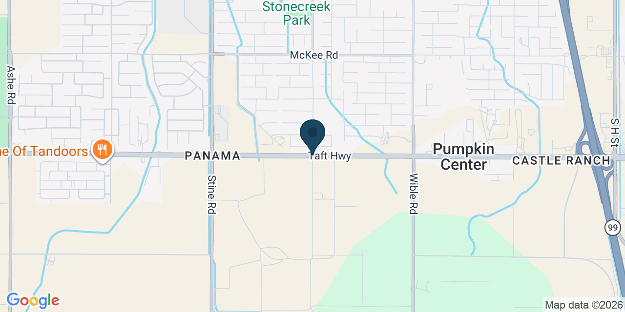 Map showing Bakersfield, Kern County, CA