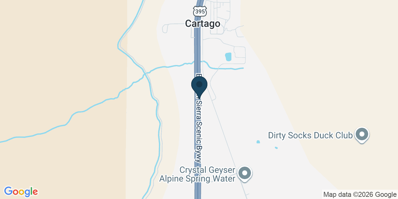 Map showing Cartago, Inyo County, CA
