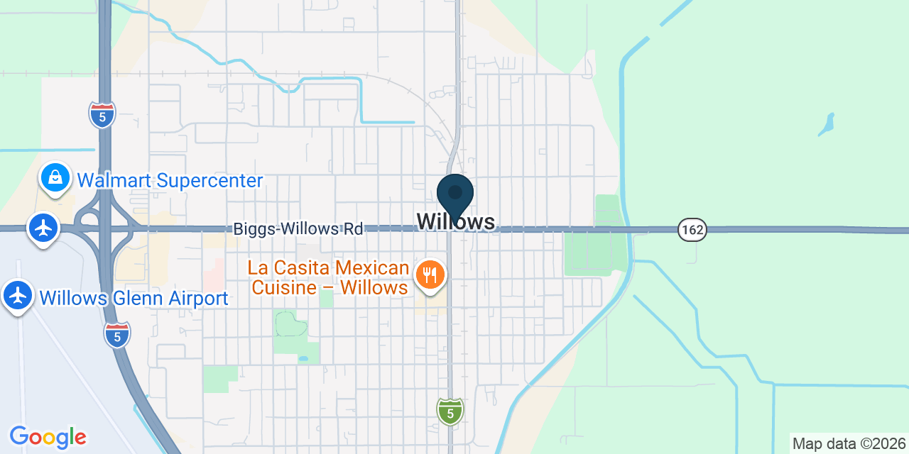 Map showing Willows, Glenn County, CA