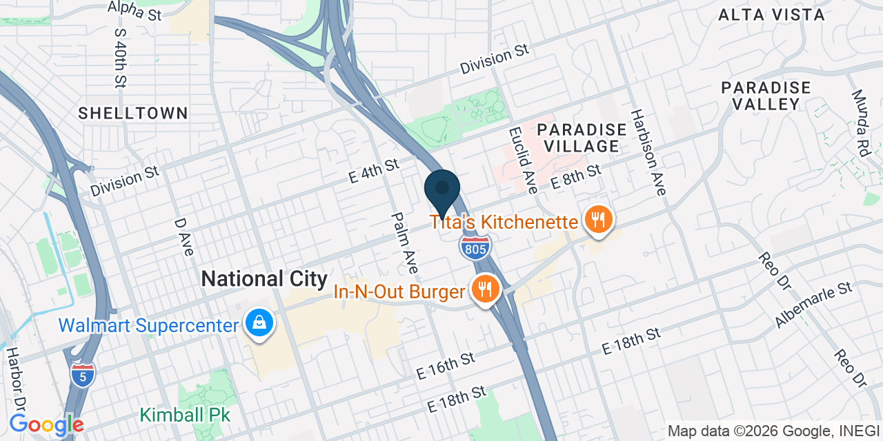 Map showing National City, San Diego County, CA
