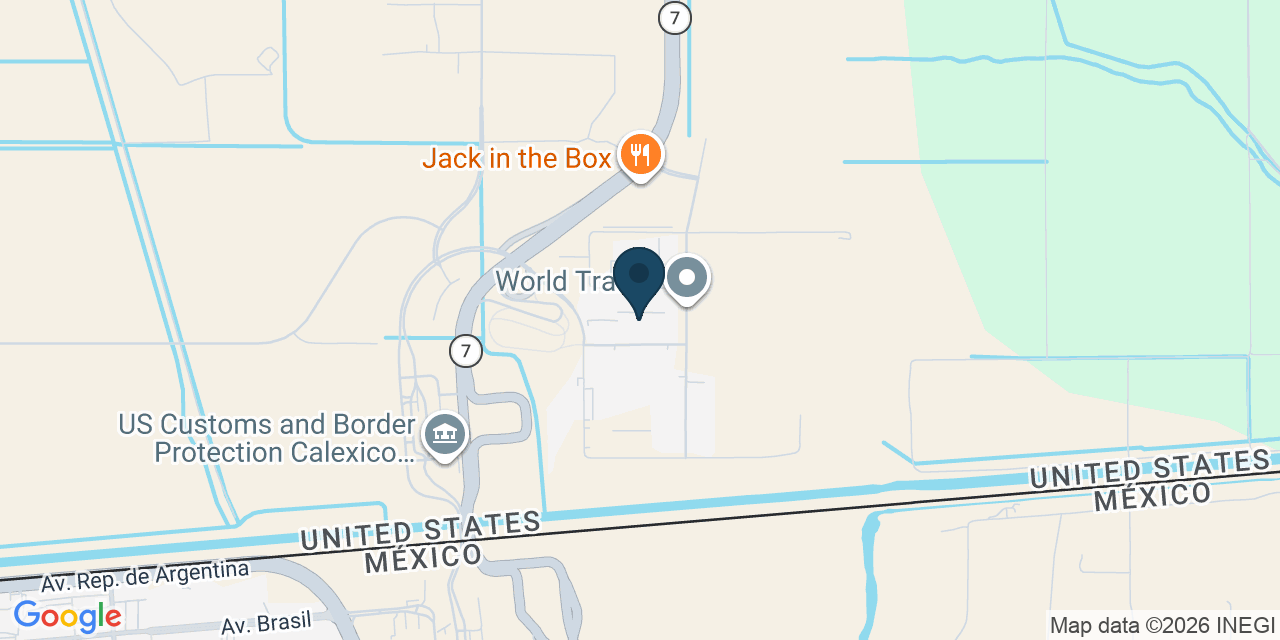 Map showing Calexico, Imperial County, CA