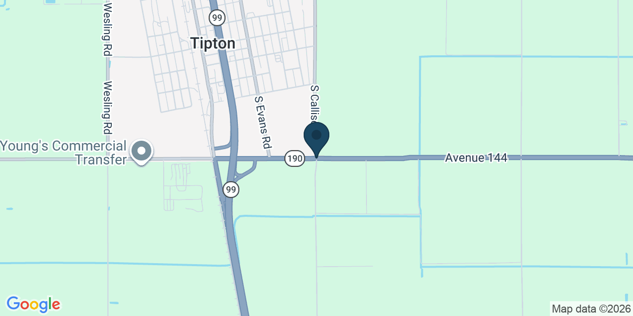 Map showing Tulare County, CA