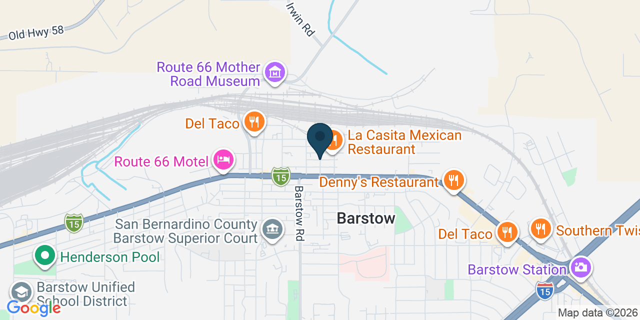 Map showing Barstow, San Bernardino County, CA