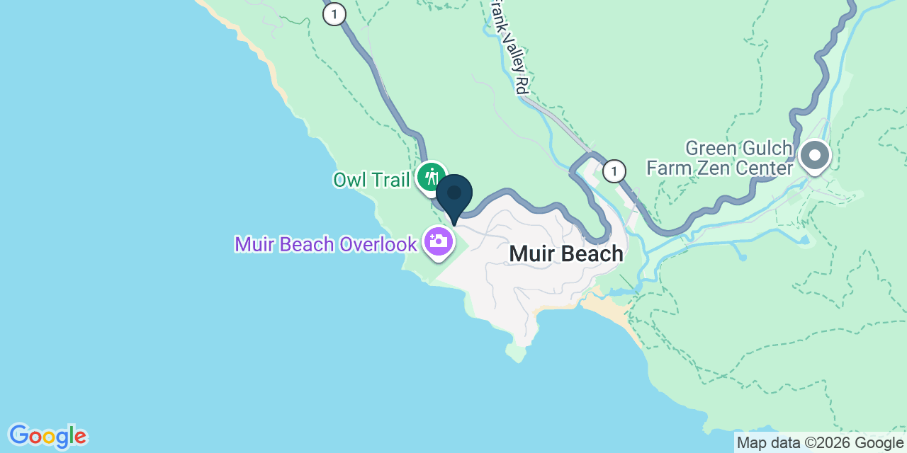 Map showing Muir Beach, Marin County, CA
