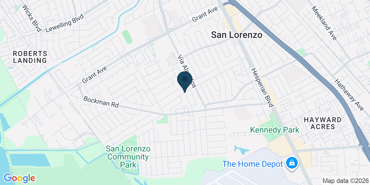 Map showing San Lorenzo, Alameda County, CA