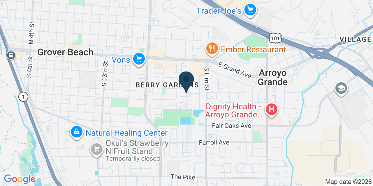 Map showing Arroyo Grande, San Luis Obispo County, CA