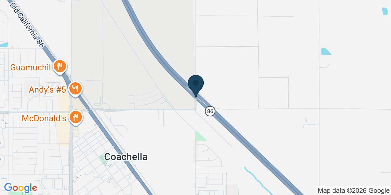 Map showing Coachella, Riverside County, CA