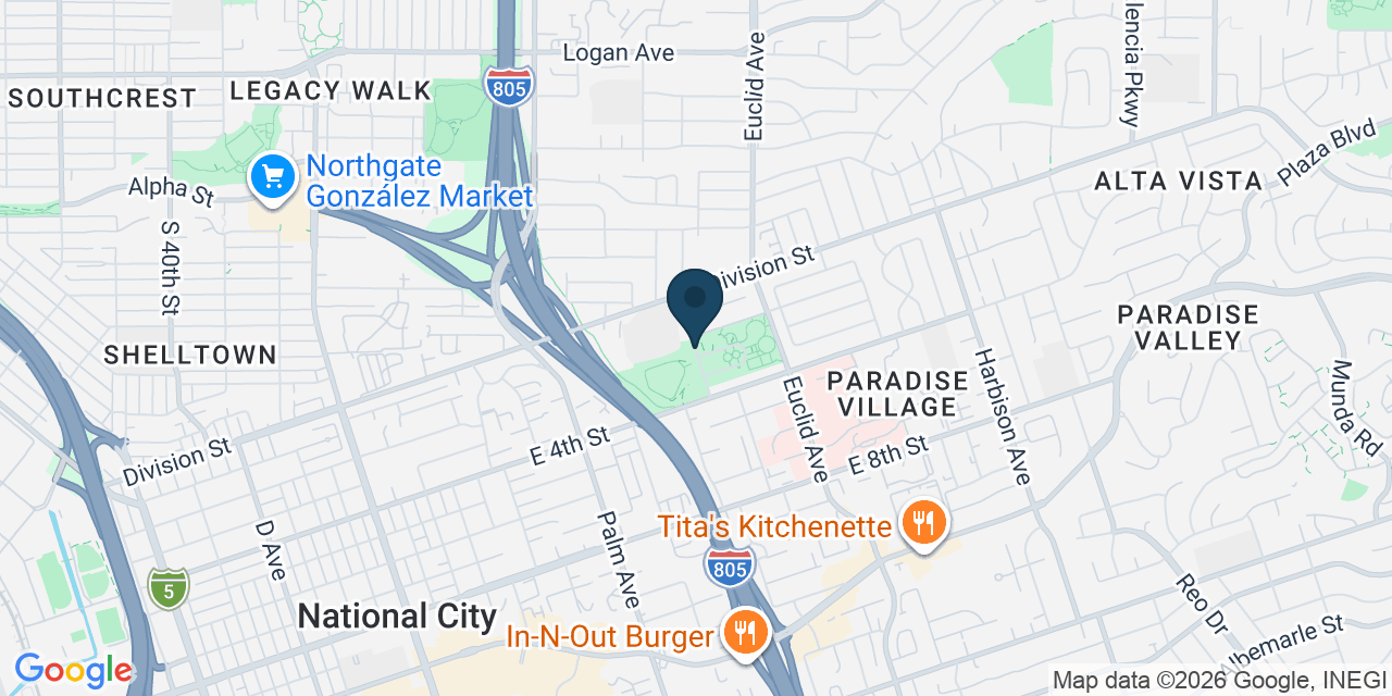 Map showing National City, San Diego County, CA