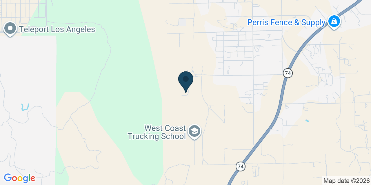 Map showing Perris, Riverside County, CA