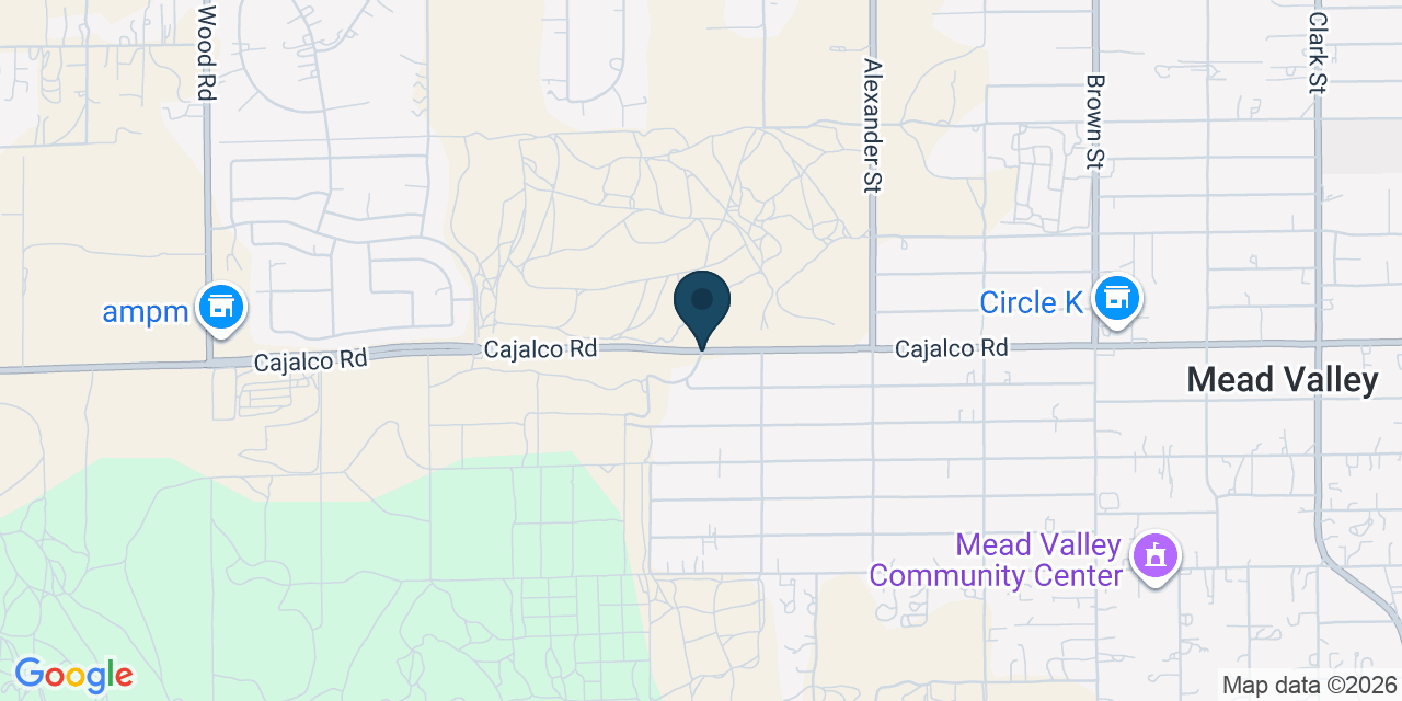 Map showing Mead Valley, Riverside County, CA