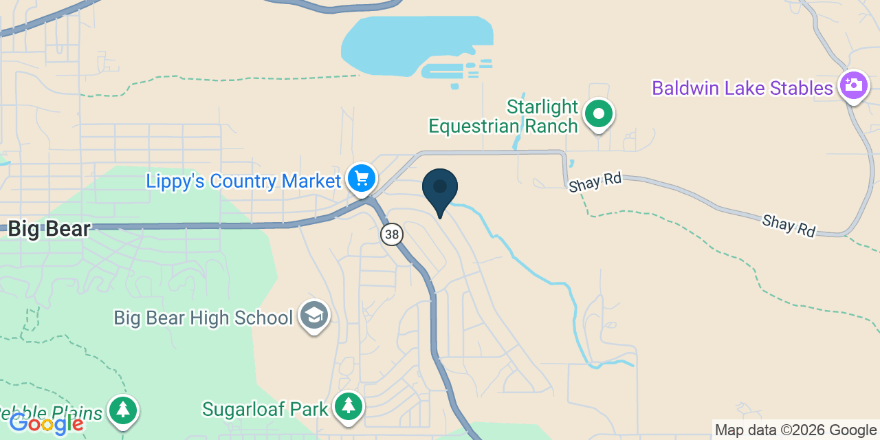Map showing Big Bear, San Bernardino County, CA