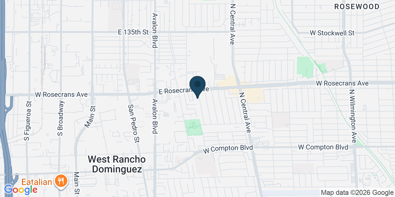 Map showing Compton, Los Angeles County, CA