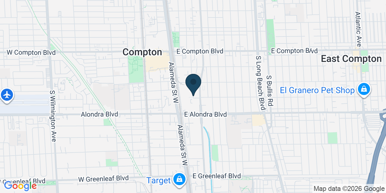 Map showing Compton, Los Angeles County, CA