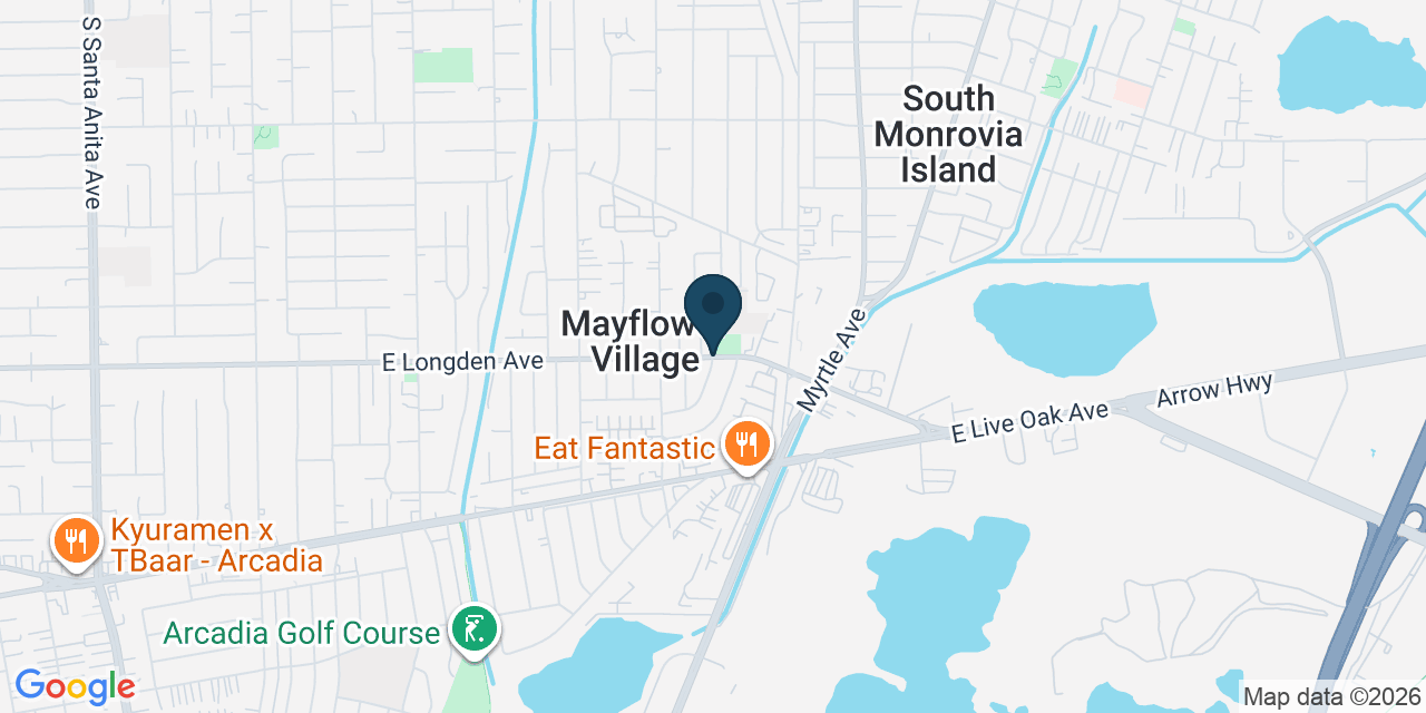 Map showing Monrovia, Los Angeles County, CA