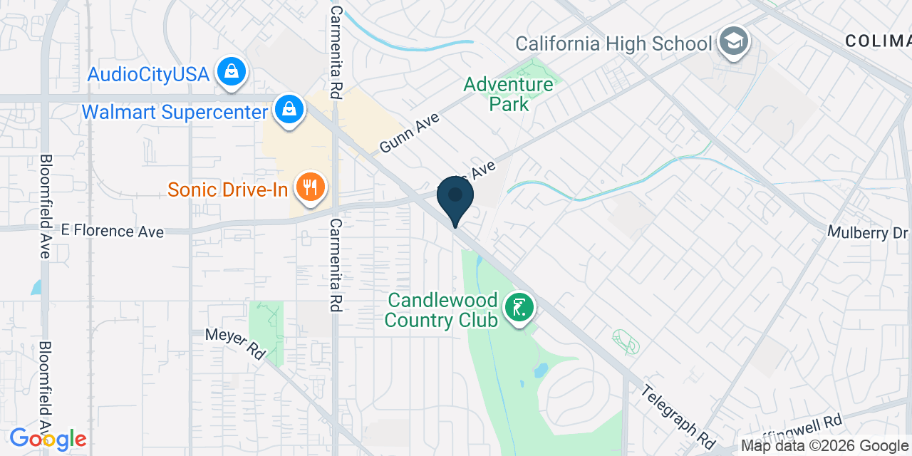 Map showing South Whittier, Los Angeles County, CA