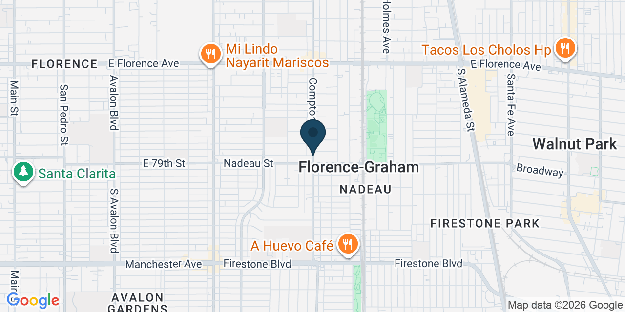Map showing Florence-Graham, Los Angeles County, CA
