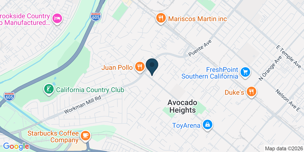 Map showing La Puente, Los Angeles County, CA