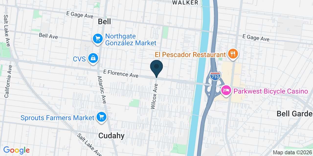 Map showing Bell, Los Angeles County, CA