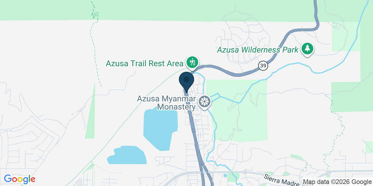 Map showing Azusa, Los Angeles County, CA